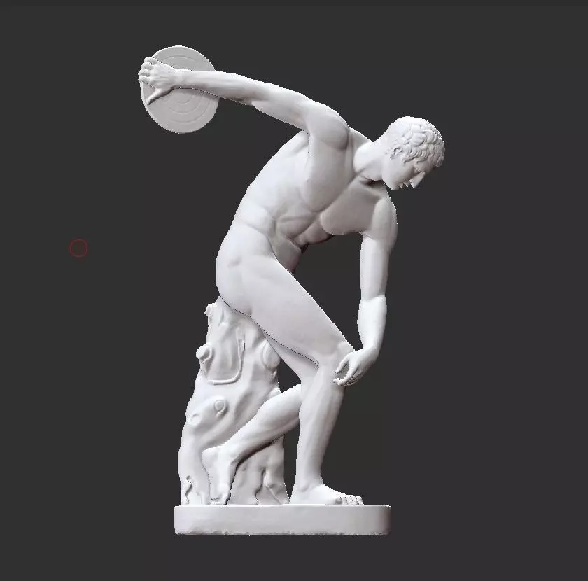 thrower 3D model statue of man holding frisbee 3D print model_0