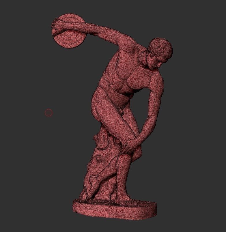 thrower 3D model statue of man holding frisbee 3D print model_5