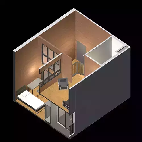 Apartment room in section cut 25-66