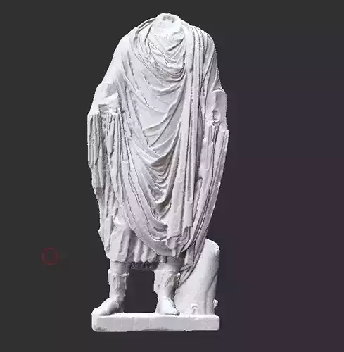 idealised 3D model roman statue with cloak 3D print model