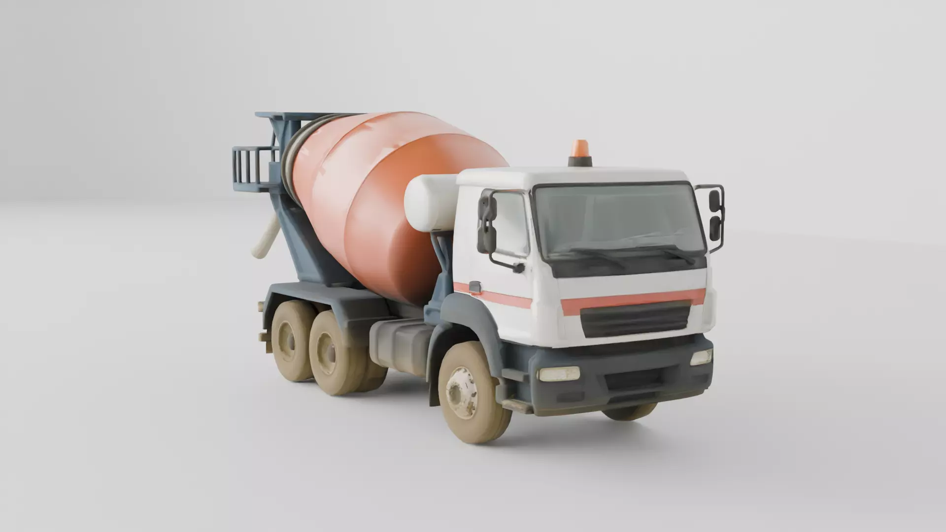Cement Mixer Truck Concrete Transportation Vehicle 3D model