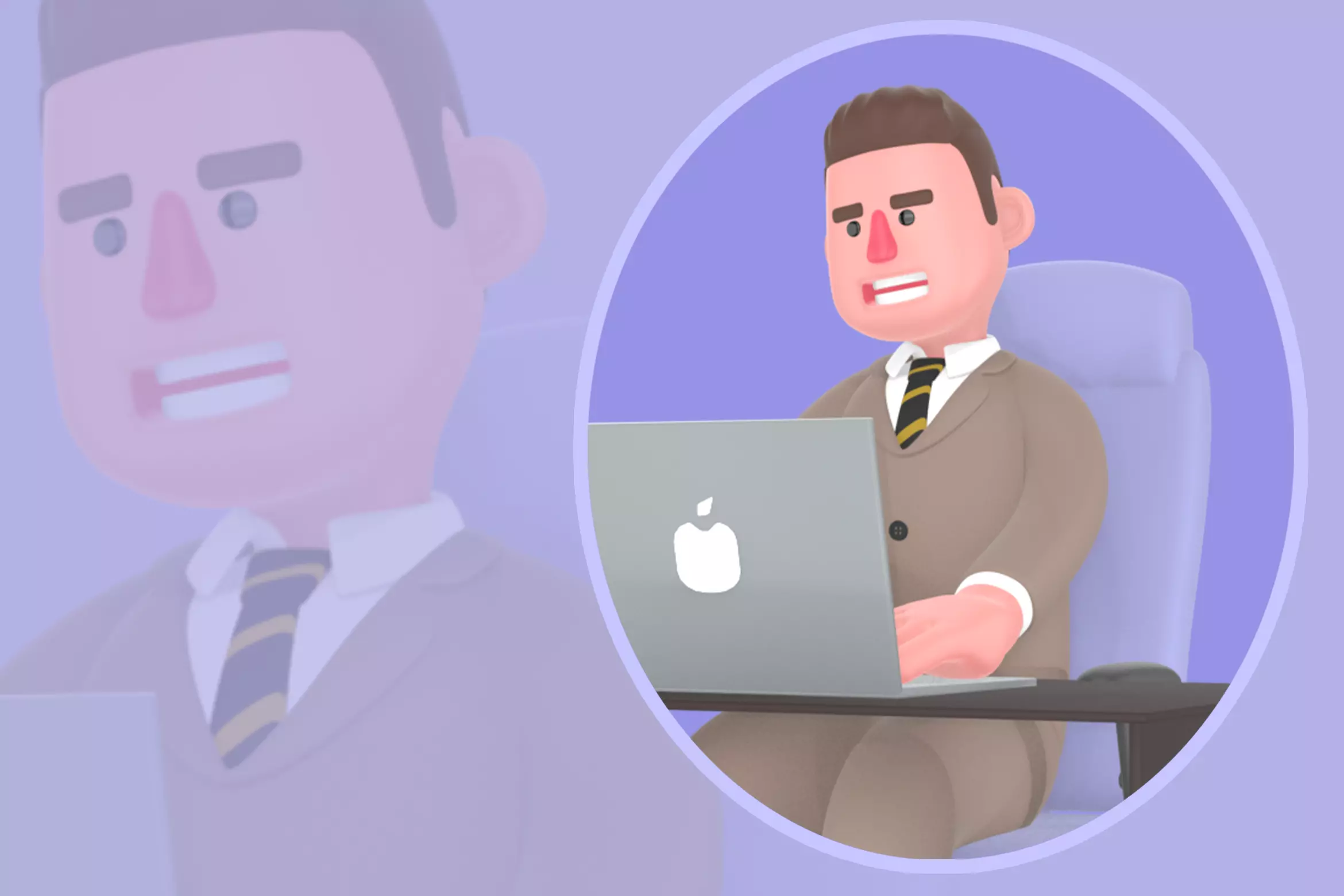 Stylized 3D Male Lawyer Character - Focused Office Work 3D model