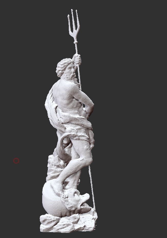 neptune d model statue of holding spear 3D print model_3
