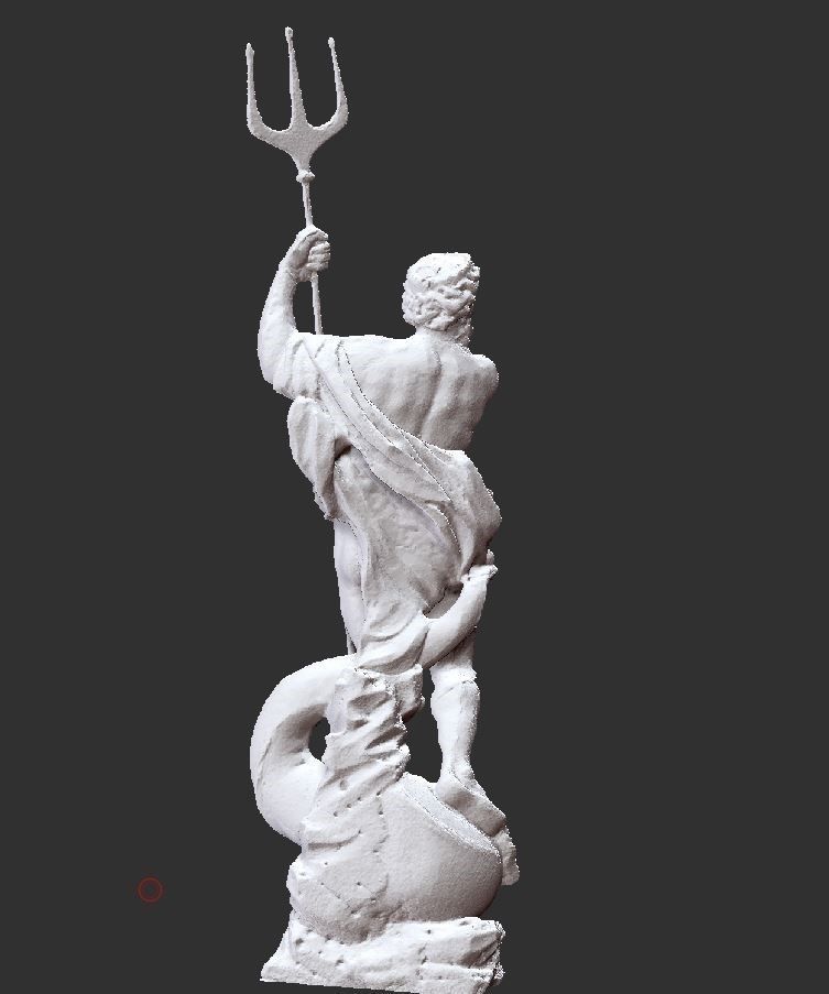 neptune d model statue of holding spear 3D print model_2