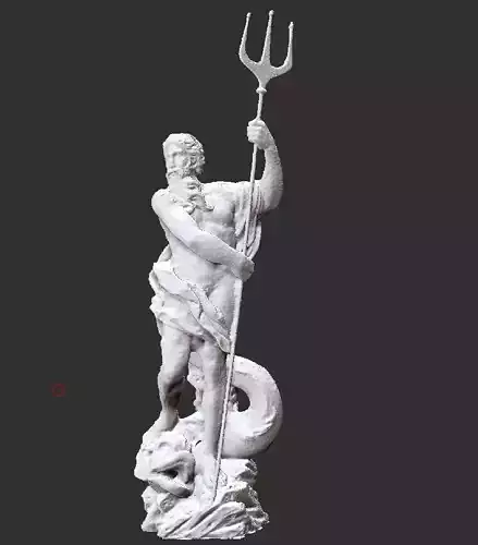 neptune d model statue of holding spear
