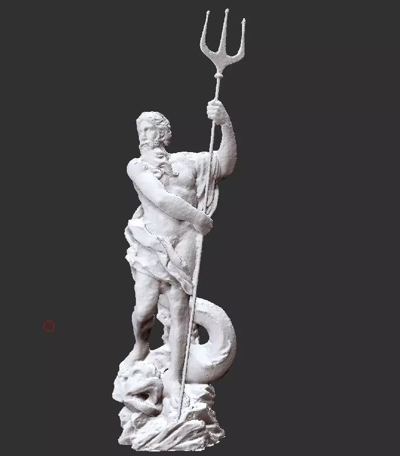 neptune d model statue of holding spear 3D print model_0