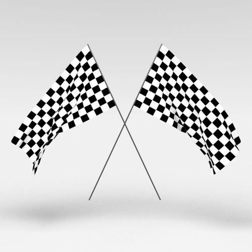 Checkered flag for finish line or race 3D model