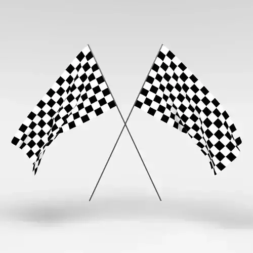Checkered flag for finish line or race 3D model