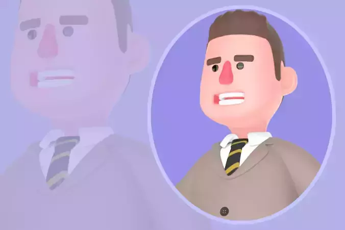 Stylized 3D Male Lawyer Character - Justice Scale and Gavel
