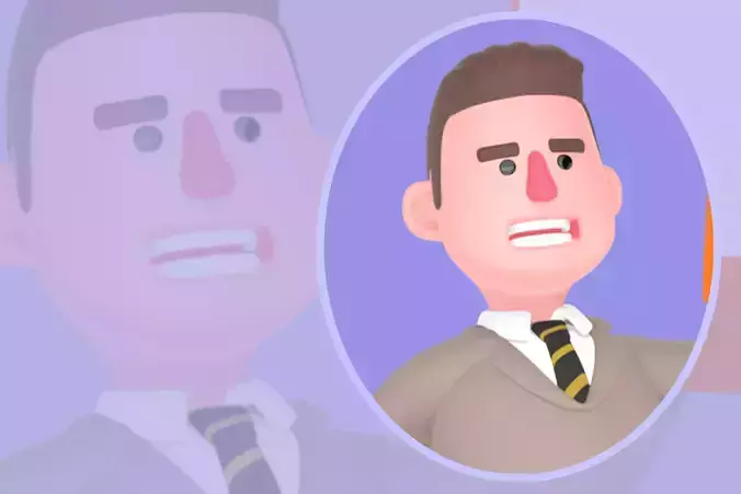 Stylized 3D Lawyer Showing Document - Cartoon Male