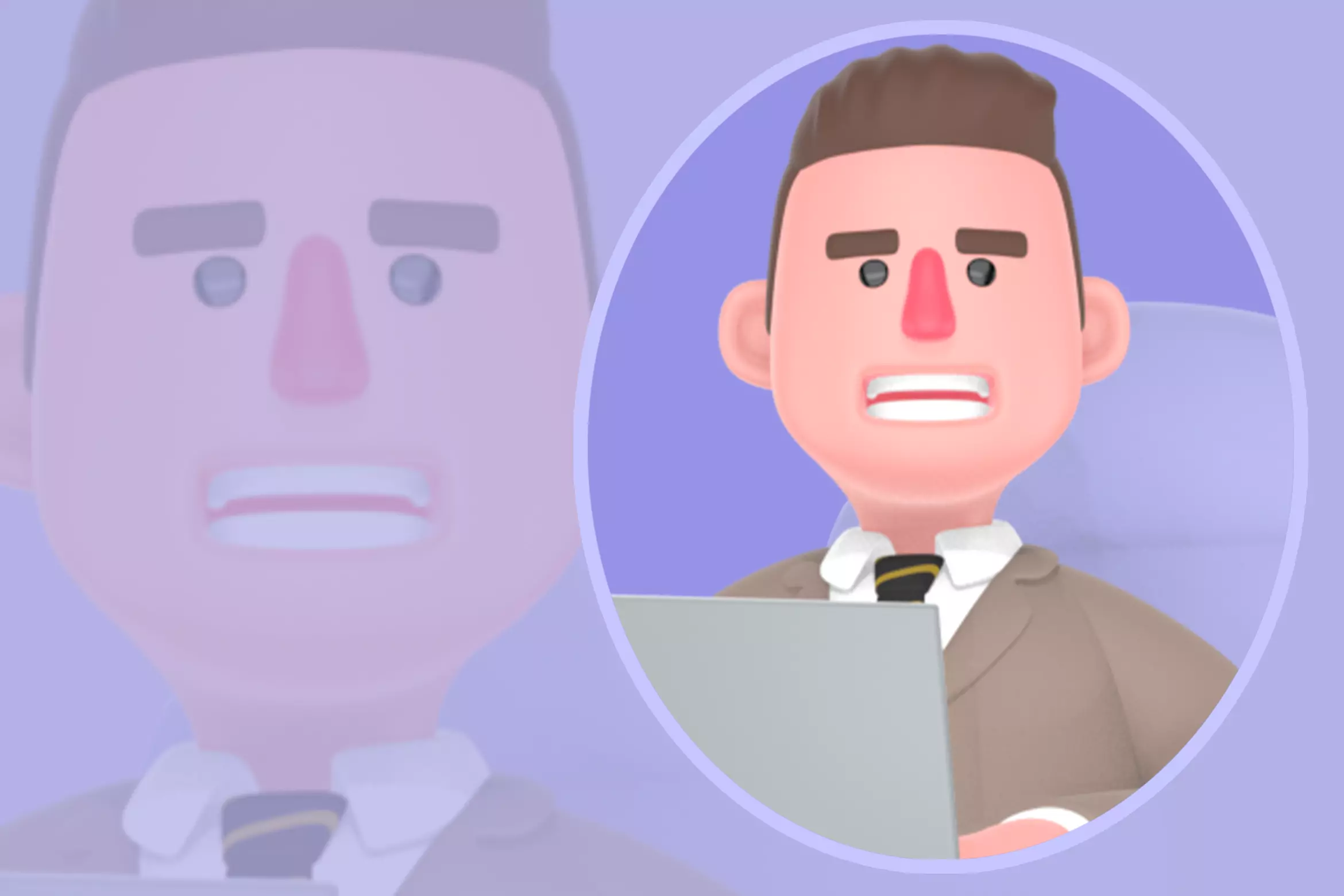 Stylized 3D Male Lawyer - Angry Office Laptop Work 3D model