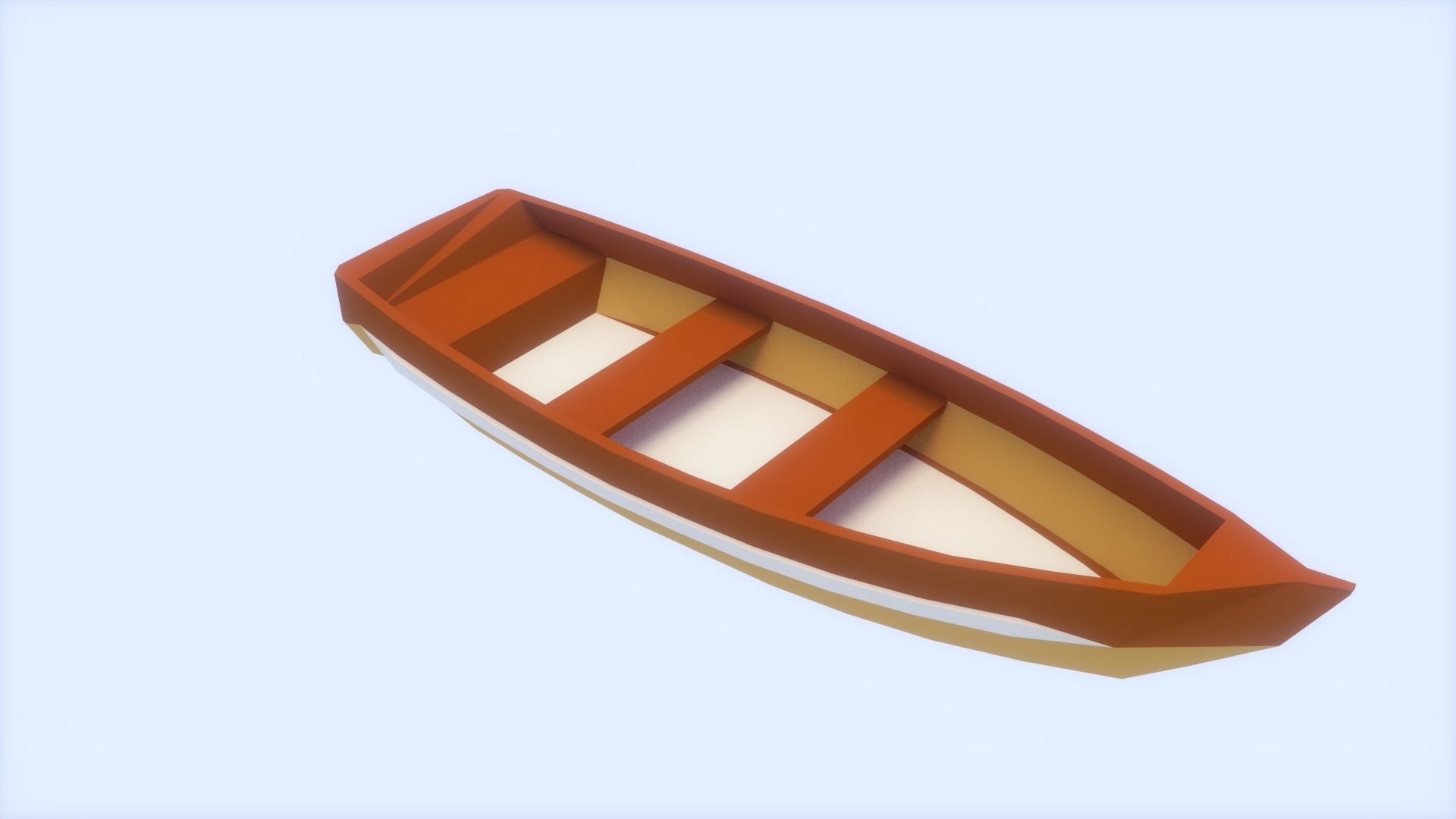 Low-Poly Boat orange Free low-poly 3D model_3