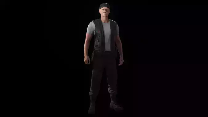 Biker Character Var 1 PBR Game Ready