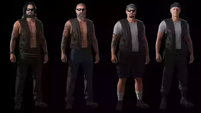 Biker Character Bunble VOL 1 PBR Game Ready