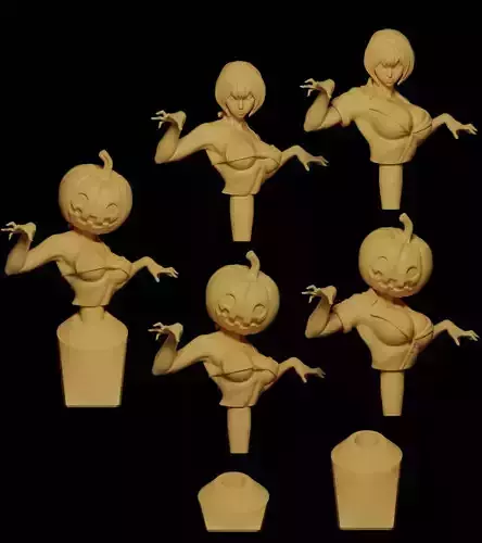 Lady Pumpkin  Bust By E S Monster