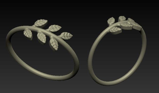 leaf ring bohemian style 3D print model_3