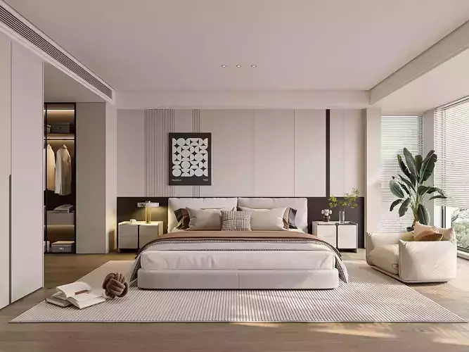 Modern Minimalist Master Bedroom
