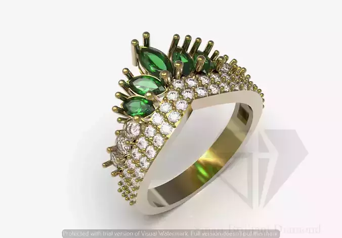Modern and Royal design stl 3d cad ring model jr00308