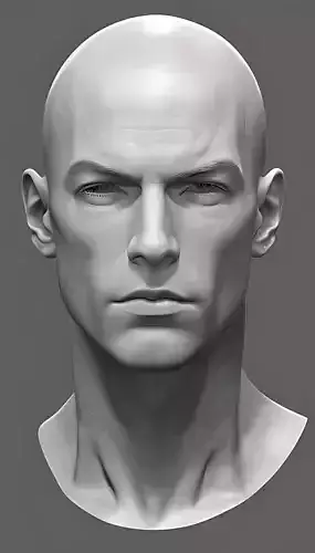 Original man facial head sculpture details character design