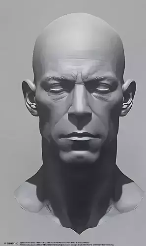 Original woman facial head sculpture details character design