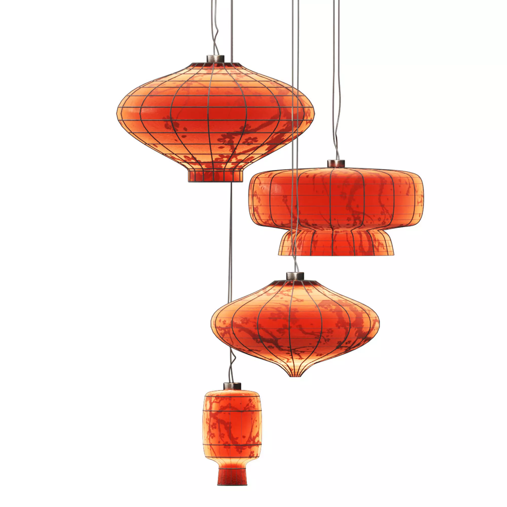 chinese lantern Low-poly 3D model