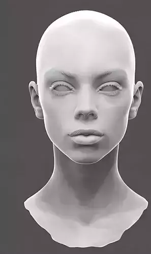 Original woman facial head sculpture details character design