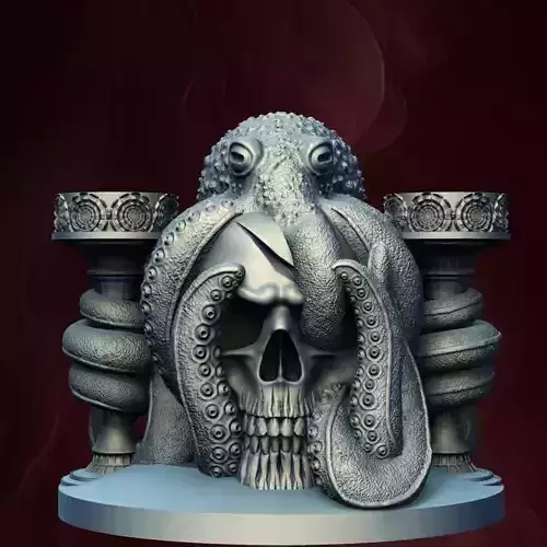 Horror Halloween Tentacle Tomb Candle Holder 3D Printer STL File