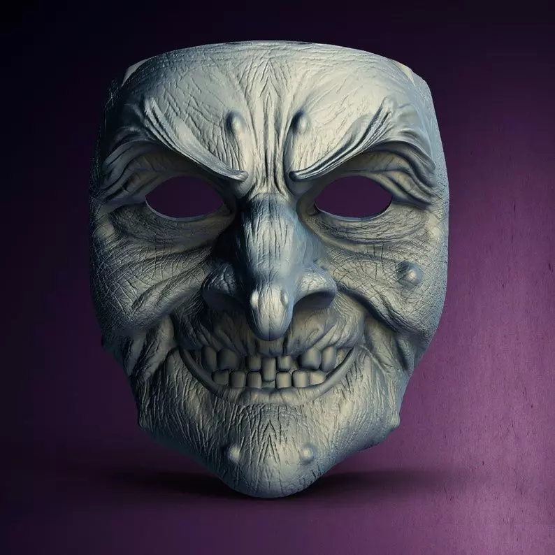 Halloween Horror Old Witch Spooky Mask 3D Printable STL File 3D print model