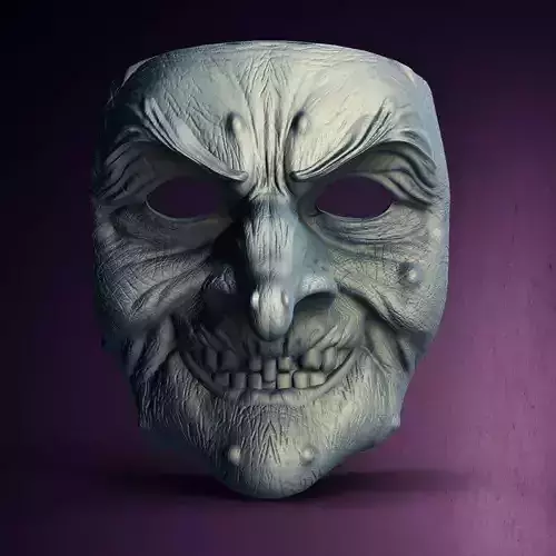 Halloween Horror Old Witch  Spooky Mask 3D Printable STL File