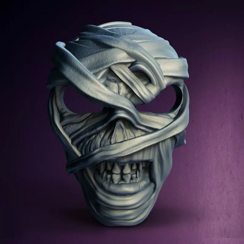 Halloween Horror Mummy Head Spooky Mask 3D Printable STL File 3D print model