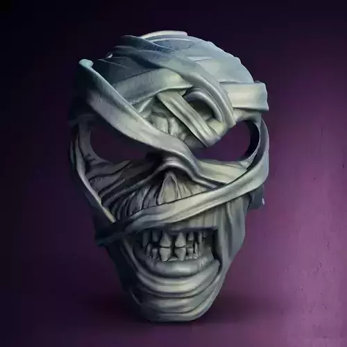 Halloween Horror Mummy Head Spooky Mask 3D Printable STL File