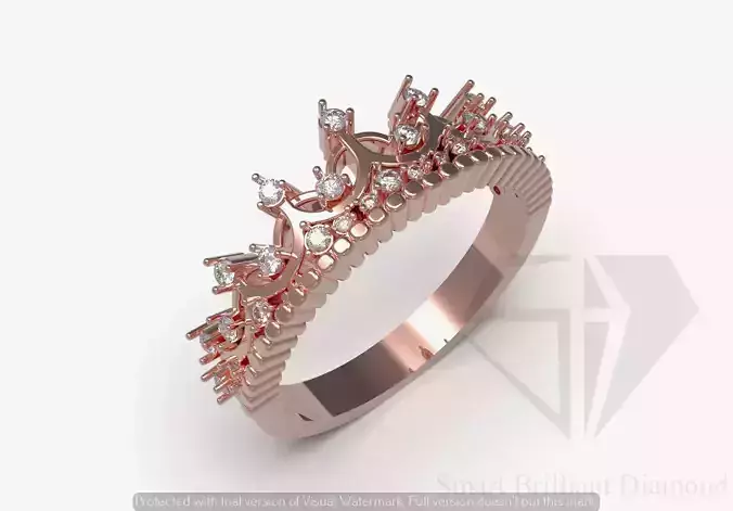 Womens Jewelry crown design cad Ring model jr00311