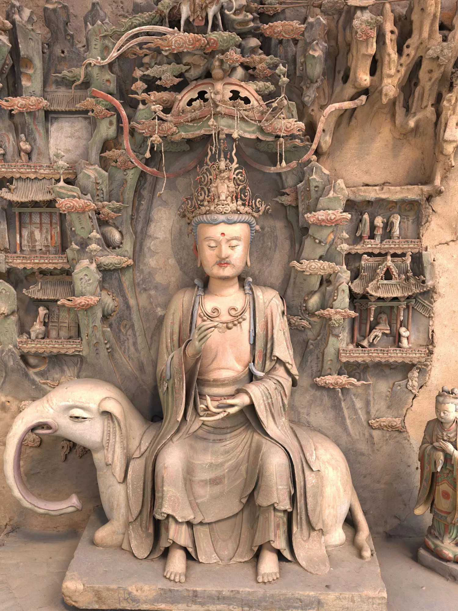 Eastern deity sculpture 3D model