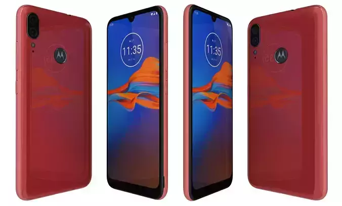 Motorola Moto E6 Plus Dark Red High Poly