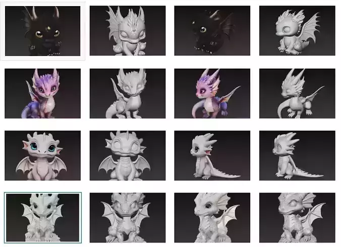 Baby Dragon Guardians - Fantasy Creature Sculpture Collection