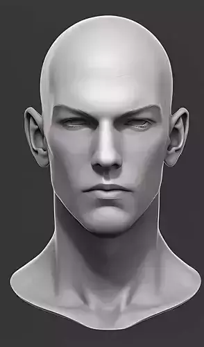 Original man facial head sculpture details character design