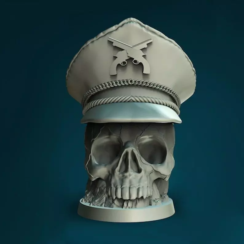Sargent Skull Planter 3D Printable STLFile 3D print model