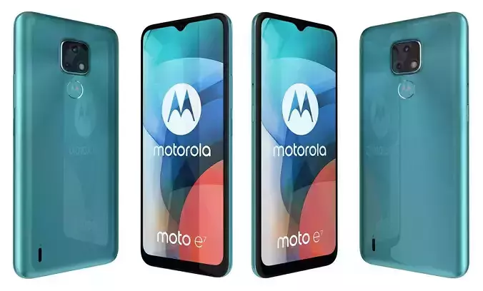 Motorola Moto E7 Aqua Blue High Poly