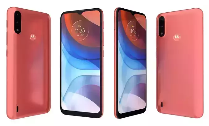 Motorola Moto E7i Power Coral Red High Poly