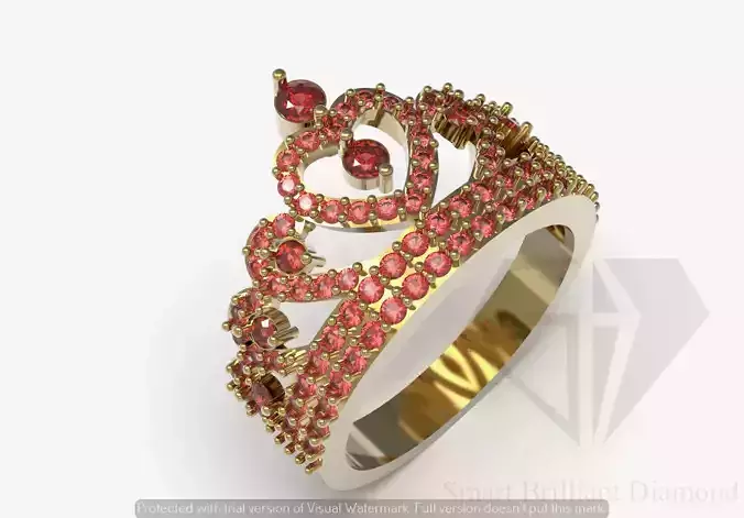 Womens Jewelry Ring inspired by the Crown Heart Motifs jr00312