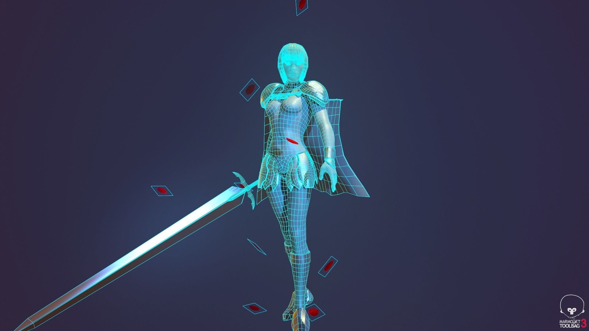CLare from claymore anime game rez Low-poly 3D model_4
