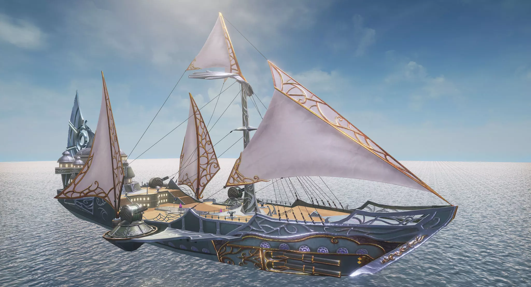 Warship - Destroyer Low-poly 3D model_0