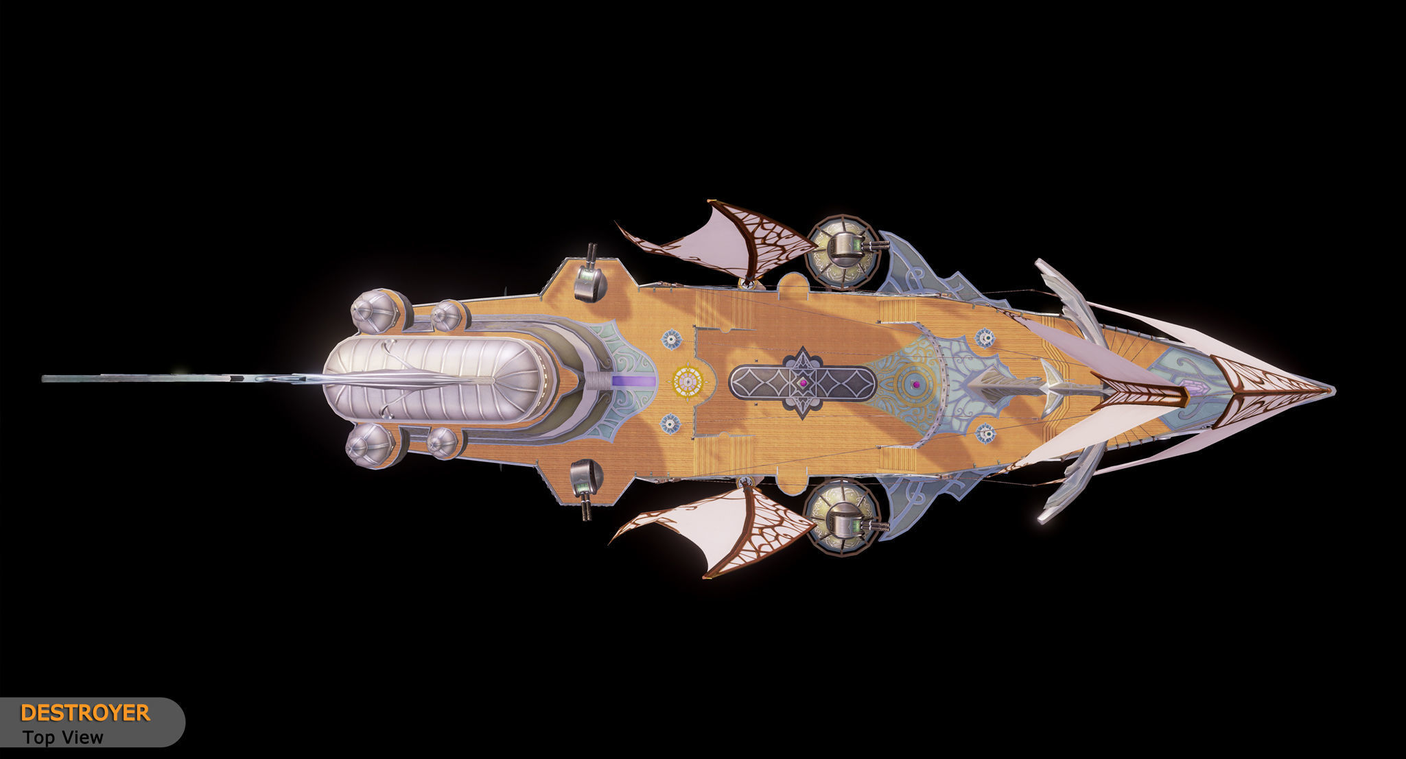 Warship - Destroyer Low-poly 3D model_5