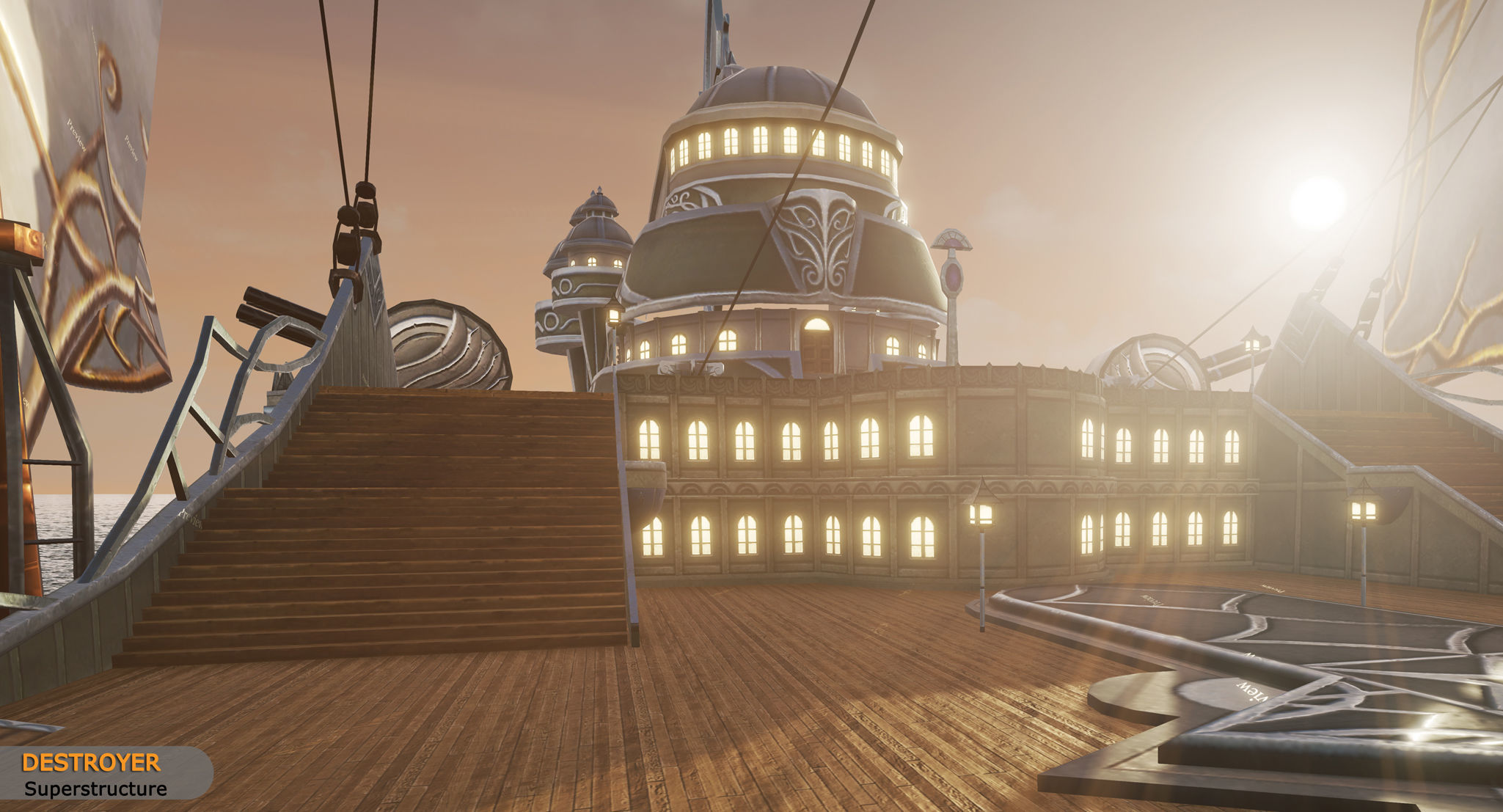 Warship - Destroyer Low-poly 3D model_1