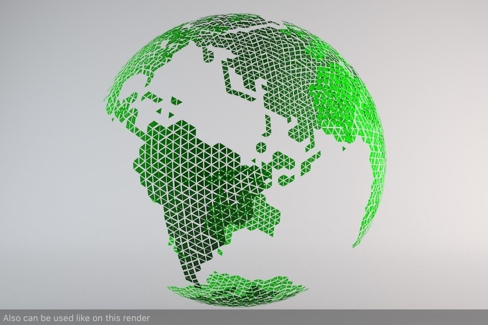 Earth Triangulated Geometry Design 3D model_4