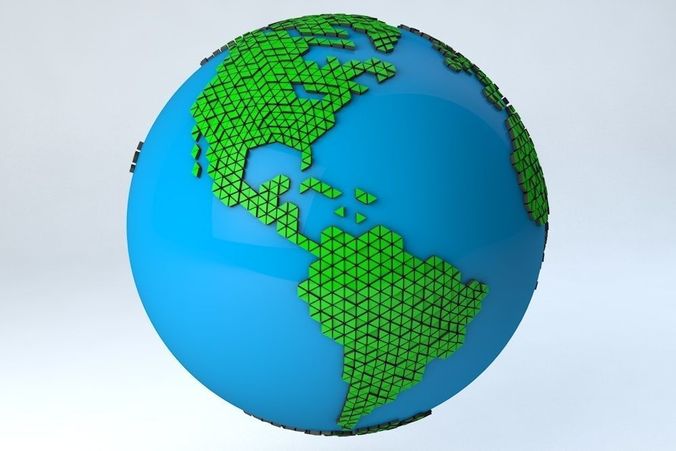 Earth Triangulated Geometry Design 3D model