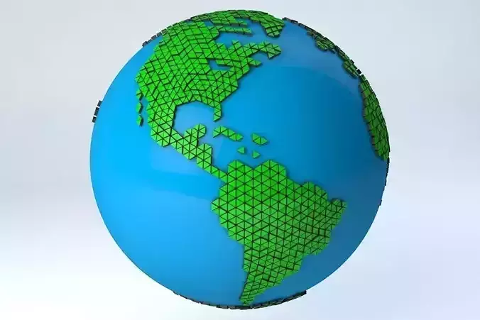Earth Triangulated Geometry Design 3D model