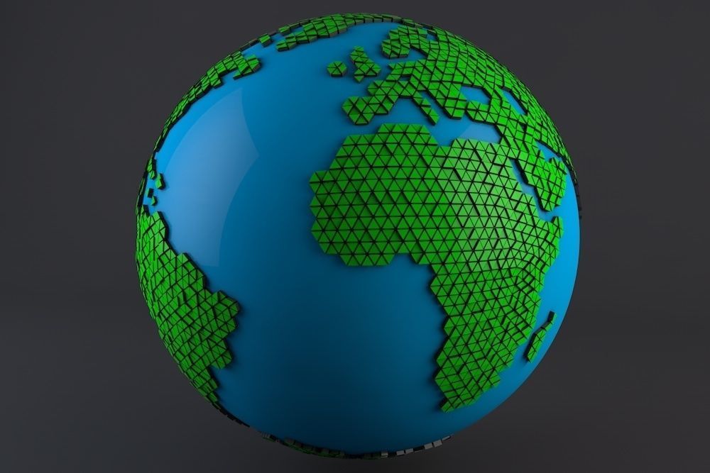 Earth Triangulated Geometry Design 3D model_1
