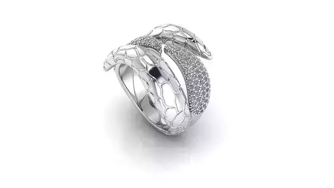 Diamonds Snake Python Ring  3D print model