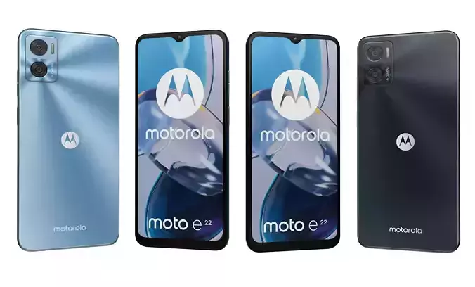 Motorola Moto E22 Black And Blue High Poly